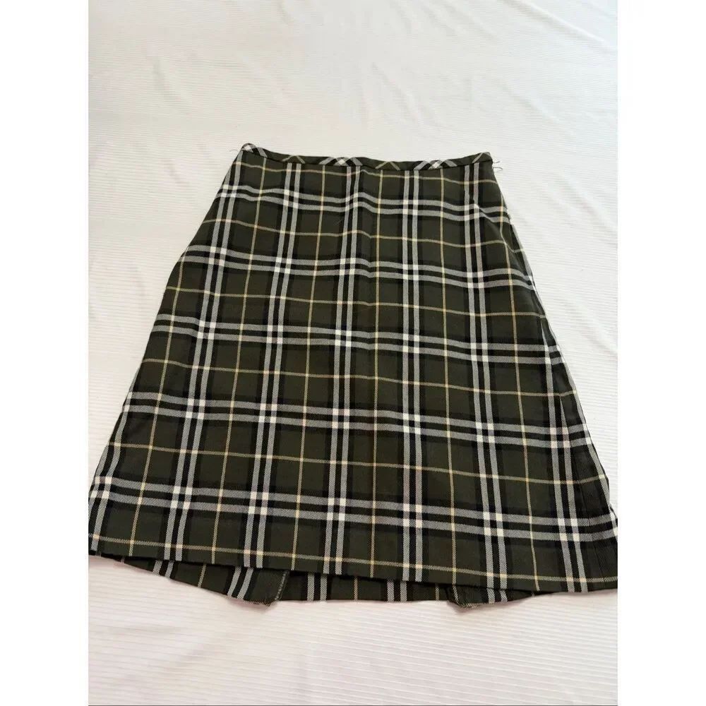 Burberrys Of London Blue Label Green Plaid Skirt Size 36